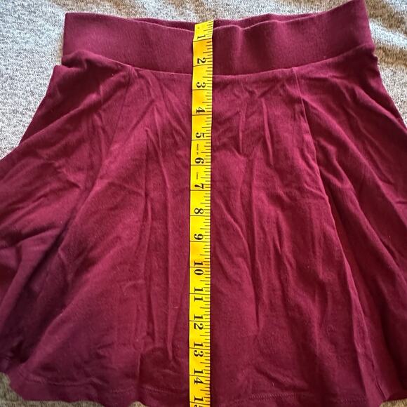 Burgundy Red A-Line Skirt - Picture 7 of 7